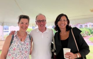 Lisa Frusztajer, Larry Tye, and Dr. Rochelle Walensky